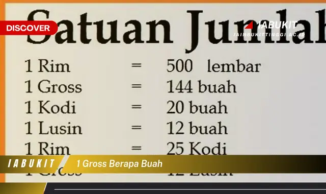 1 gross berapa buah