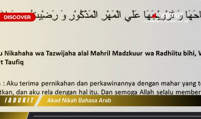 Intip Akad Nikah Bahasa Arab yang Jarang Diketahui