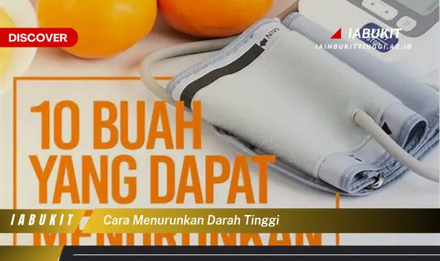 cara menurunkan darah tinggi