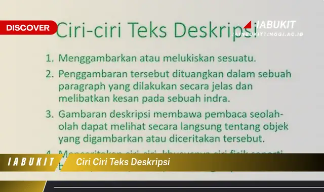 ciri ciri teks deskripsi