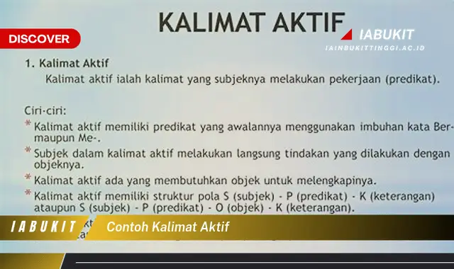 contoh kalimat aktif