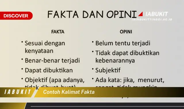 contoh kalimat fakta