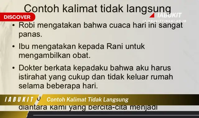 contoh kalimat tidak langsung