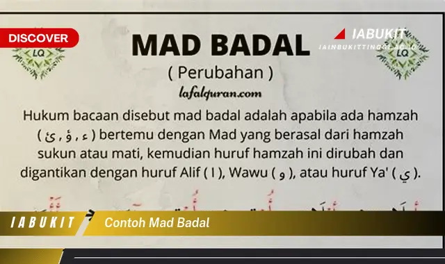 contoh mad badal