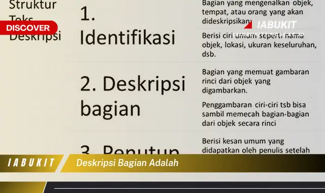 deskripsi bagian adalah