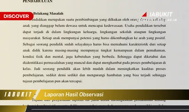 laporan hasil observasi laporan hasil observasi