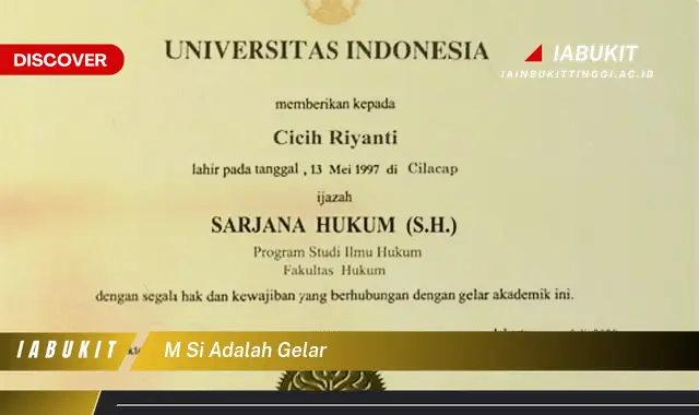 m si adalah gelar