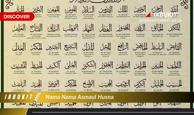 nama nama asmaul husna