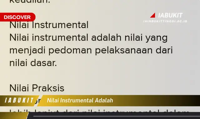 nilai instrumental adalah nilai instrumental adalah
