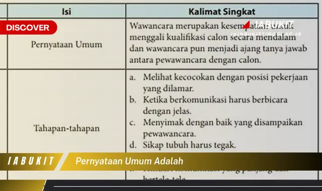 pernyataan umum adalah