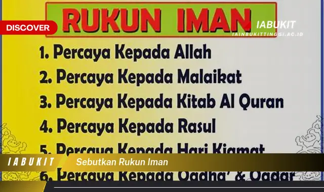 sebutkan rukun iman