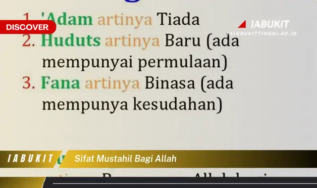 sifat mustahil bagi allah