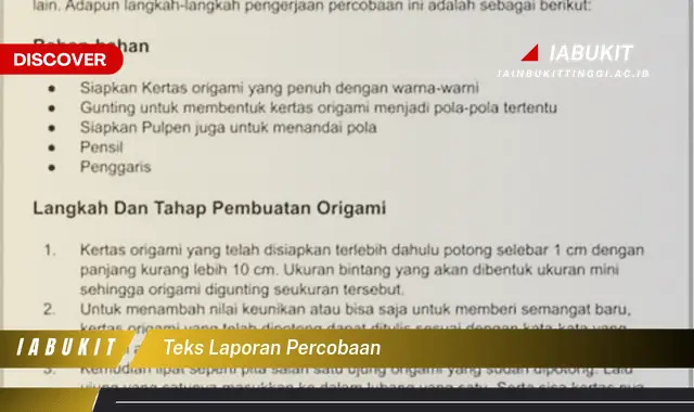 teks laporan percobaan
