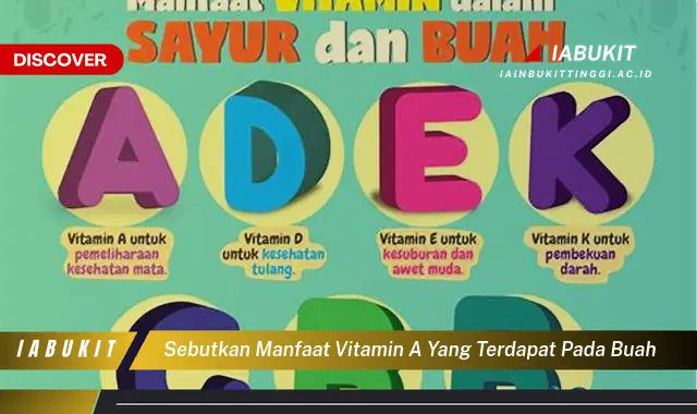 sebutkan manfaat vitamin a yang terdapat pada buah