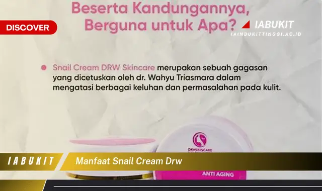 manfaat snail cream drw