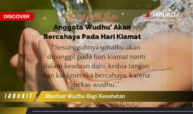 manfaat wudhu bagi kesehatan