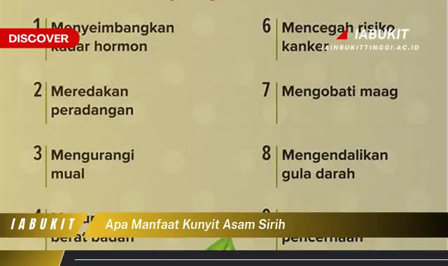 apa manfaat kunyit asam sirih