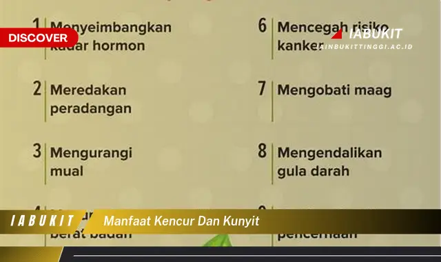 manfaat kencur dan kunyit