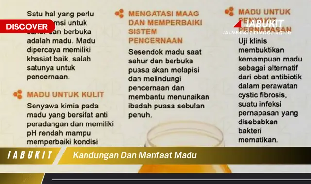 kandungan dan manfaat madu