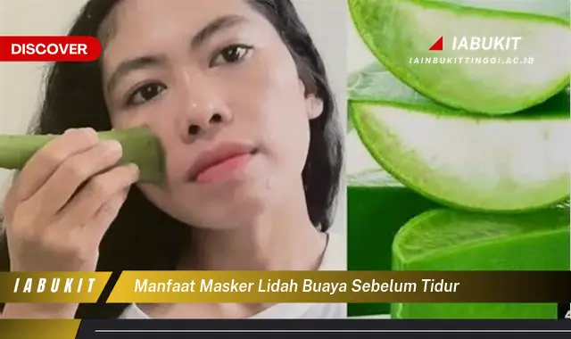 manfaat masker lidah buaya sebelum tidur