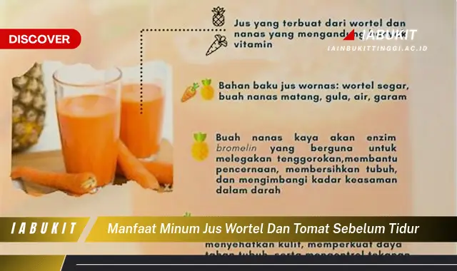 manfaat minum jus wortel dan tomat sebelum tidur