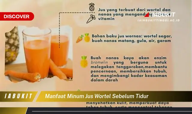 manfaat minum jus wortel sebelum tidur