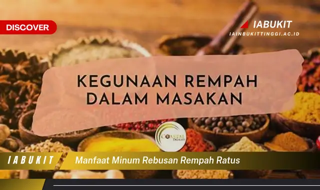 manfaat minum rebusan rempah ratus