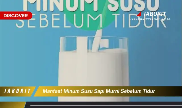 manfaat minum susu sapi murni sebelum tidur