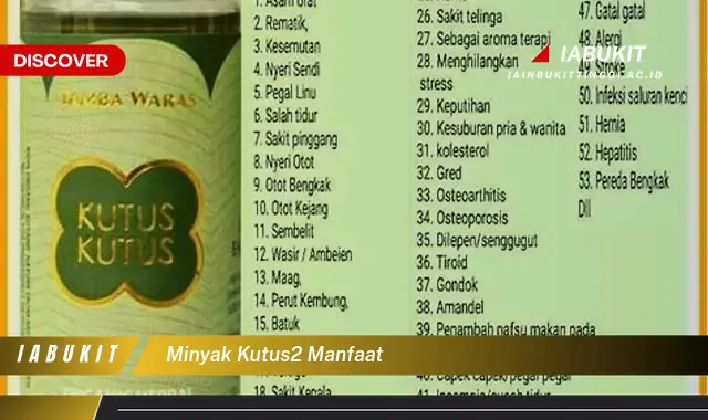 minyak kutus2 manfaat minyak kutus2 manfaat