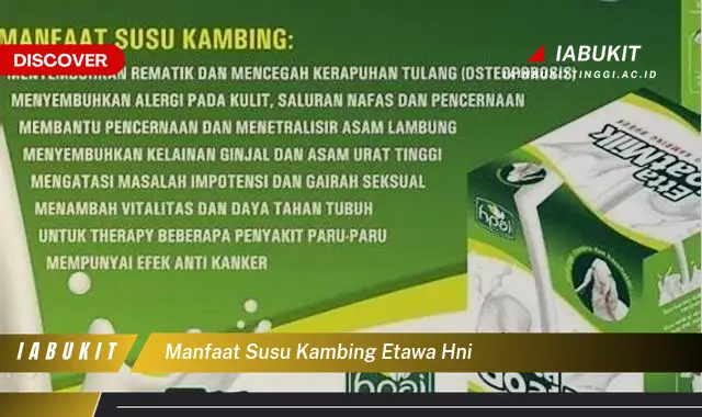 manfaat susu kambing etawa hni