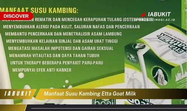 manfaat susu kambing etta goat milk