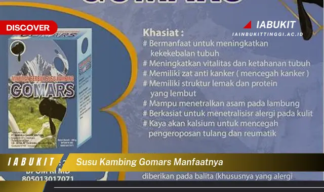 susu kambing gomars manfaatnya