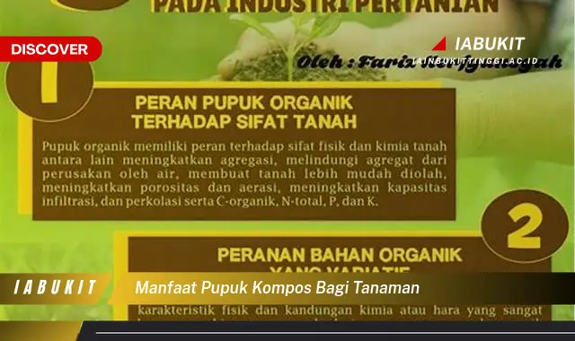 manfaat pupuk kompos bagi tanaman