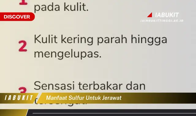 manfaat sulfur untuk jerawat