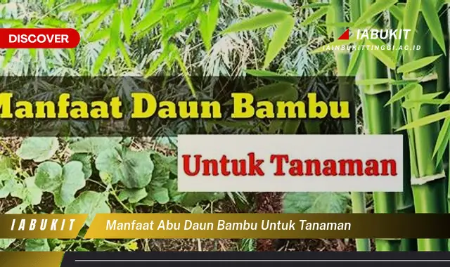 manfaat abu daun bambu untuk tanaman