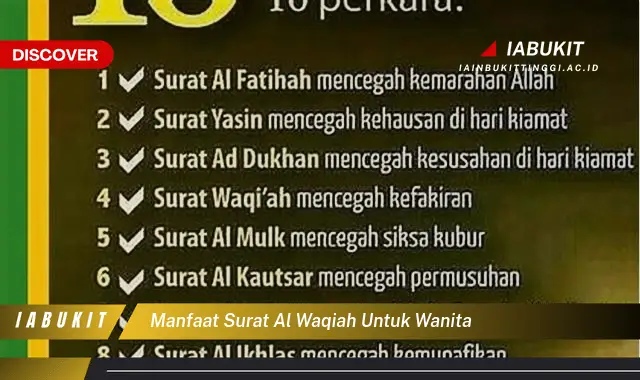 manfaat surat al waqiah untuk wanita