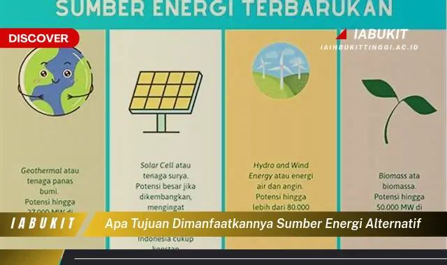 apa tujuan dimanfaatkannya sumber energi alternatif