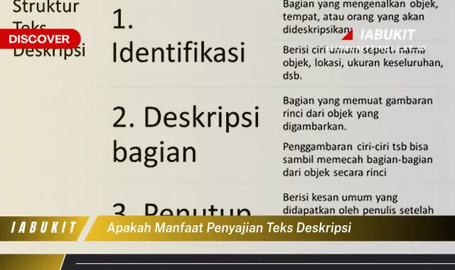 apakah manfaat penyajian teks deskripsi