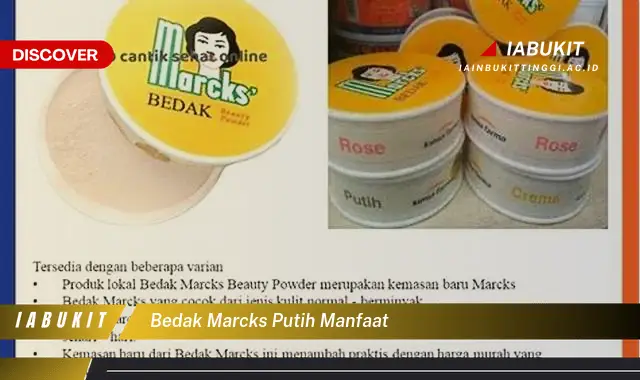 bedak marcks putih manfaat