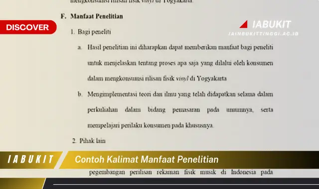 contoh kalimat manfaat penelitian