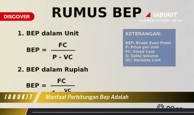 manfaat perhitungan bep adalah